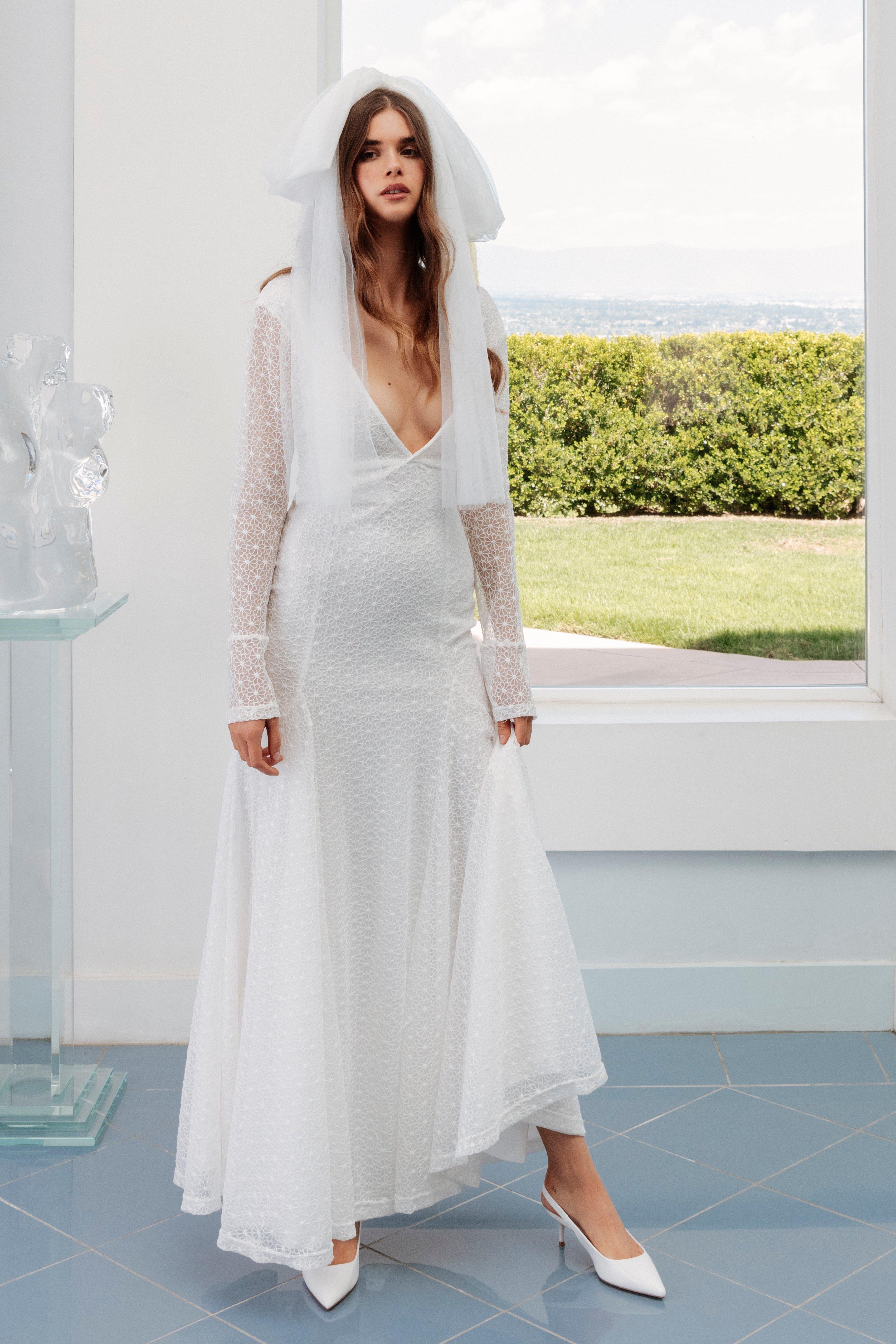 Date Plunging Lace Bridal Dress | Nasty Gal